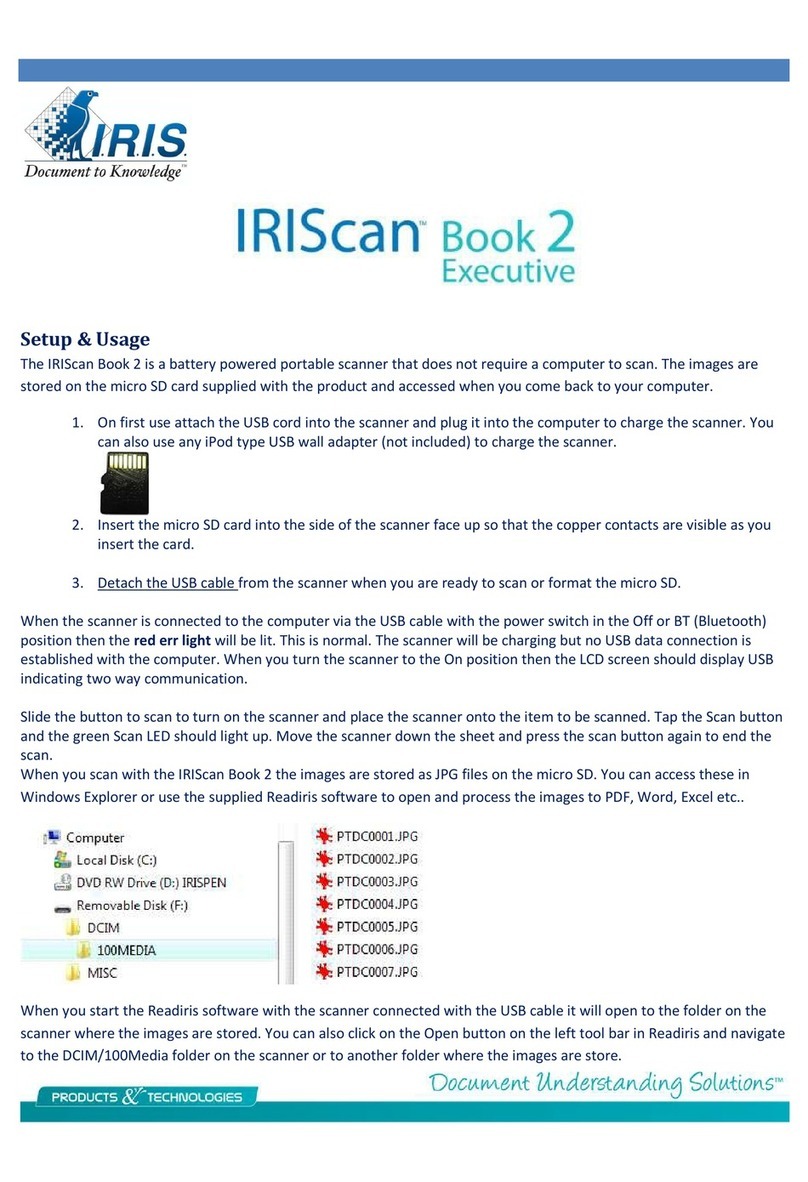 IRIS IRIScan Book Executive 2 SETUP & USAGE