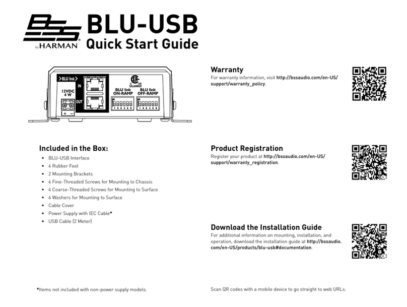 Harman BSS BLU-USB quick start guide