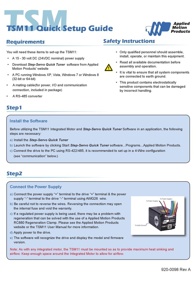 Applied Motion Products TSM11 Quick setup guide