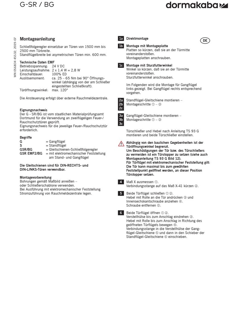Dormakaba G-SR/BG Series manual