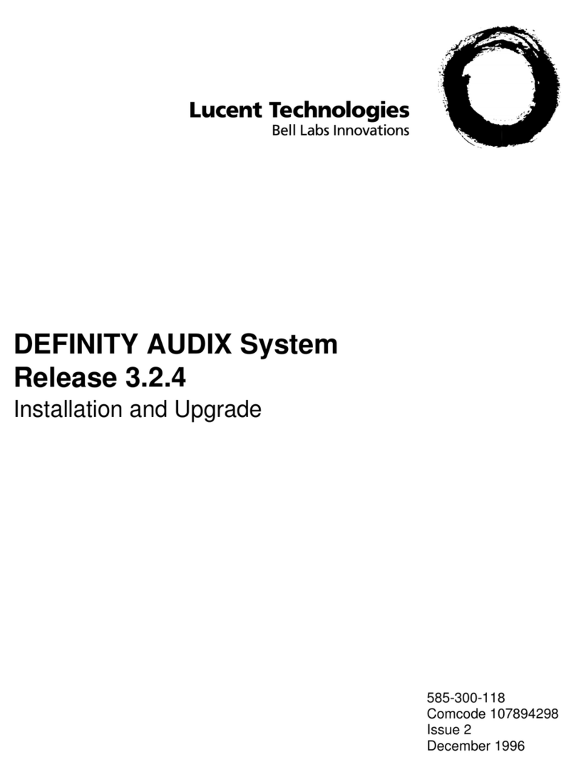 Lucent Technologies Definity Audix System Quick start guide