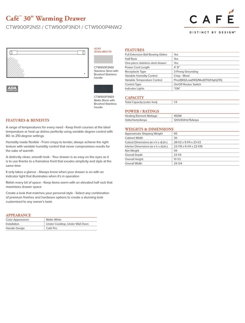 GE Cafe CTW900P2NS1 Manual