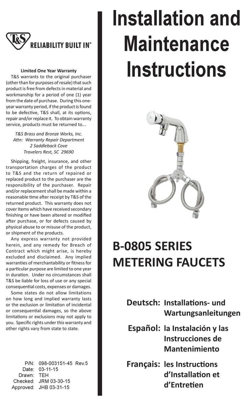 T&S B-0805 Series User manual