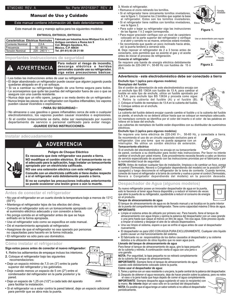 Whirlpool EWT8002Q User and care guide