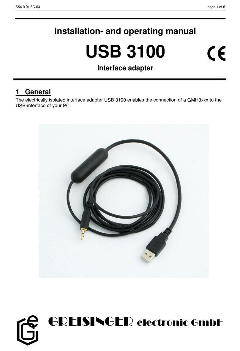 GREISINGER electronic USB 3100 User manual