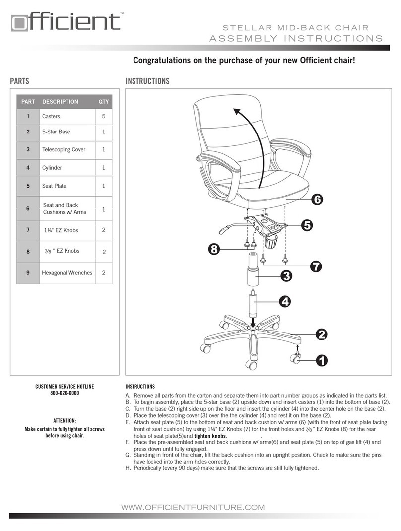 Officient STELLAR MID-BACK CHAIR Assembly instructions Officient STELLAR MID-BACK CHAIR Assembly instructions