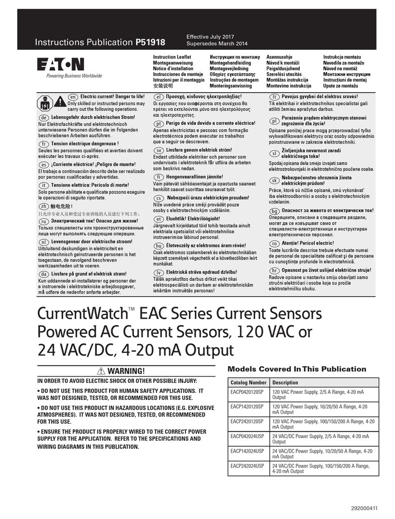 Eaton CurrentWatch EAC Series User manual