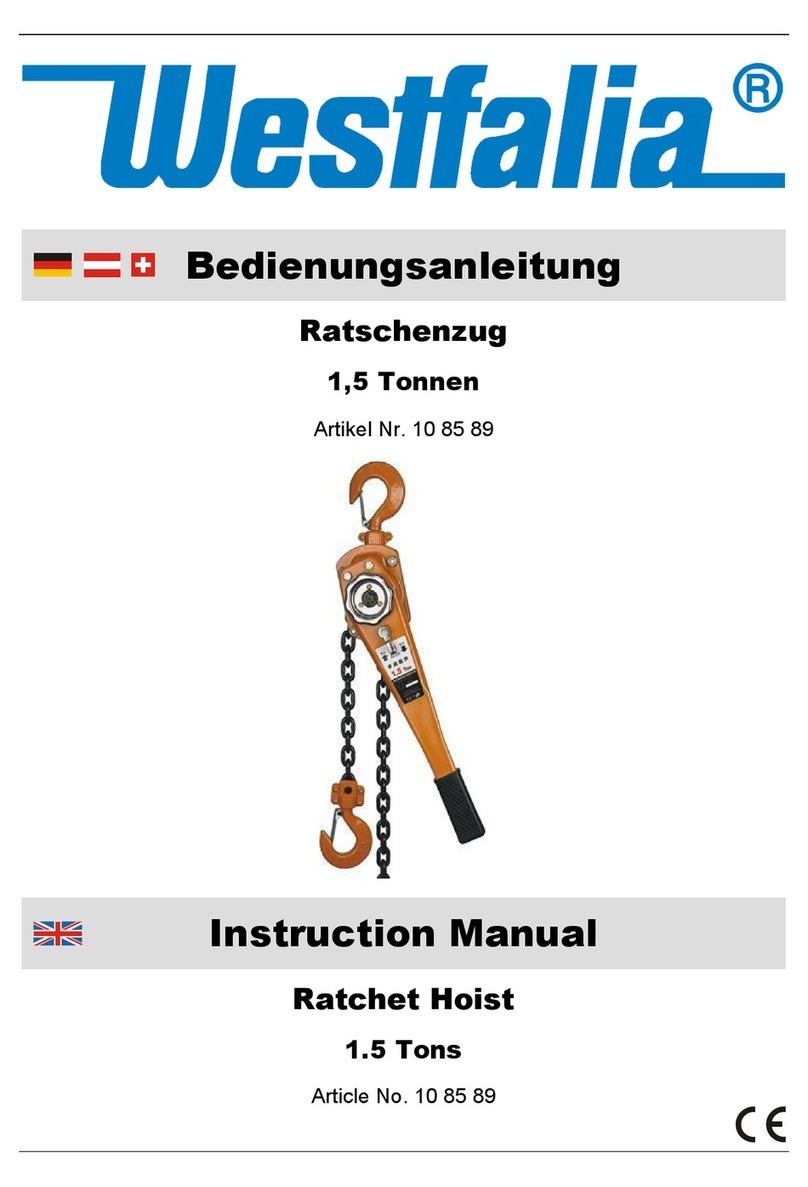 Westfalia 10 85 89 instruction manual