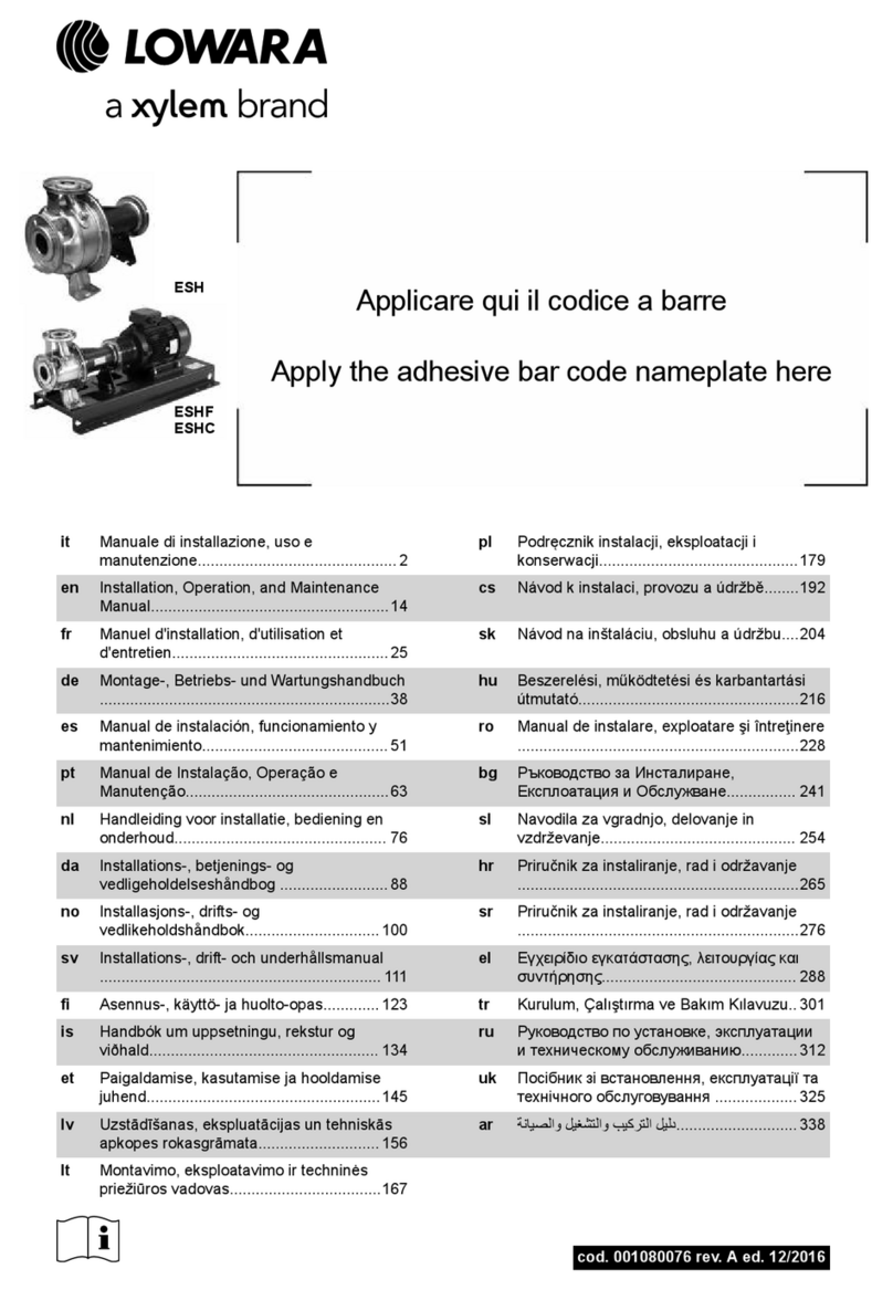 Xylem Lowara ESH User manual