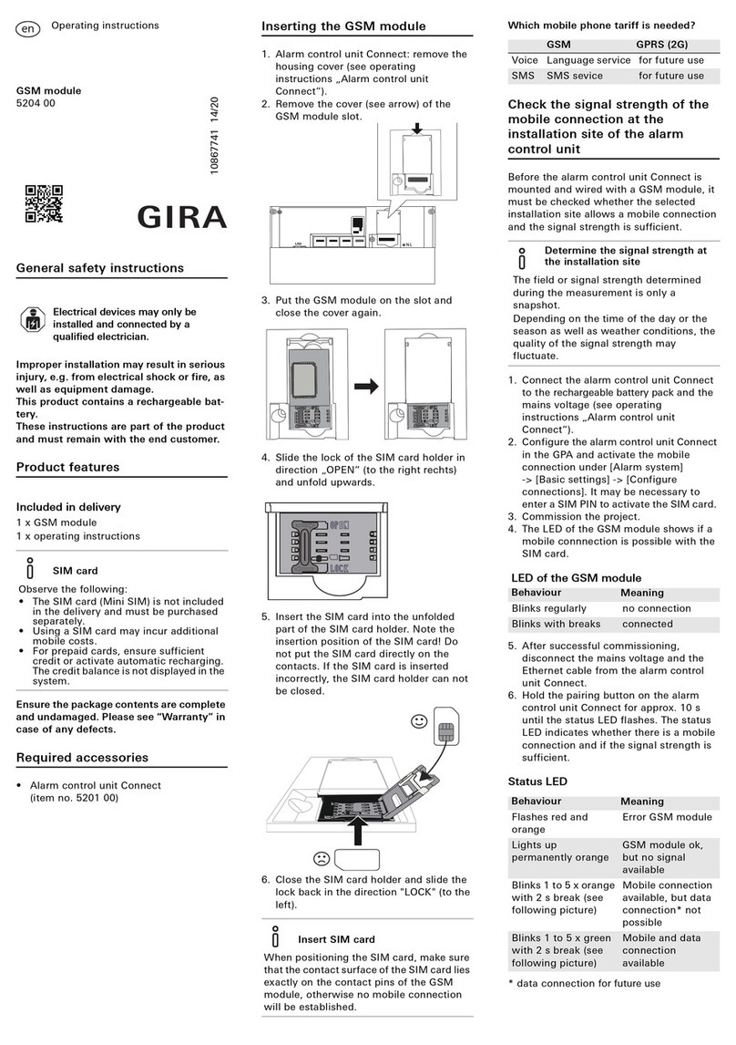 Gira 5204 00 operating instructions