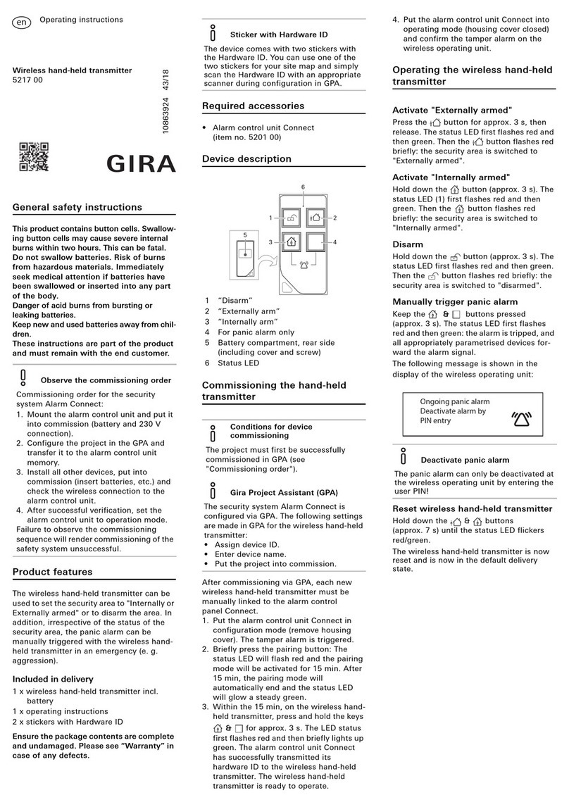 Gira 5217 00 operating instructions