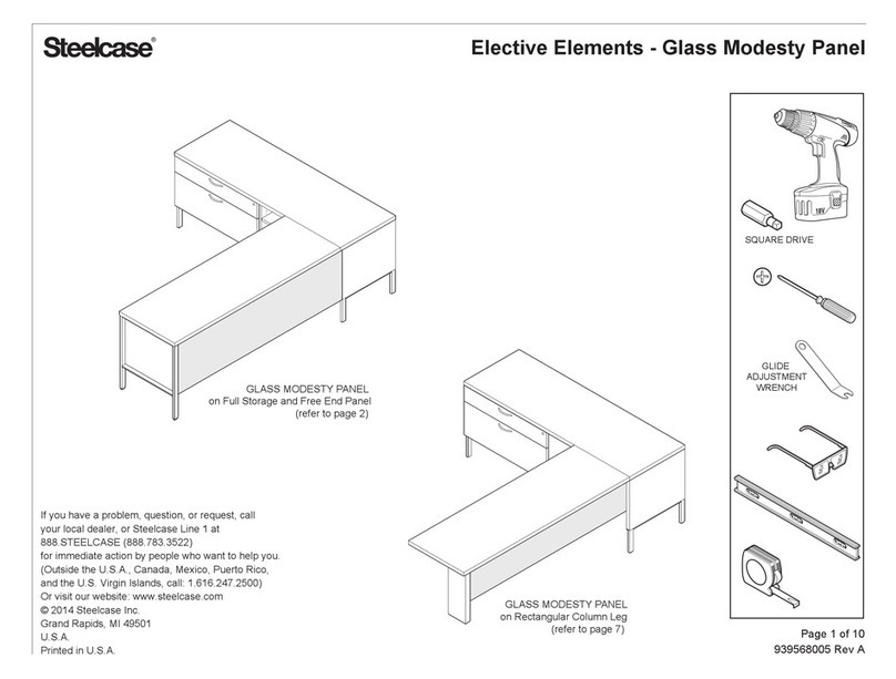 Steelcase Elective Elements Glass Modesty Panel Assembly instructions Steelcase Elective Elements Glass Modesty Panel Assembly instructions