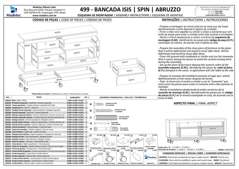 Madetec ANCADA ISIS 499 Assembly instructions