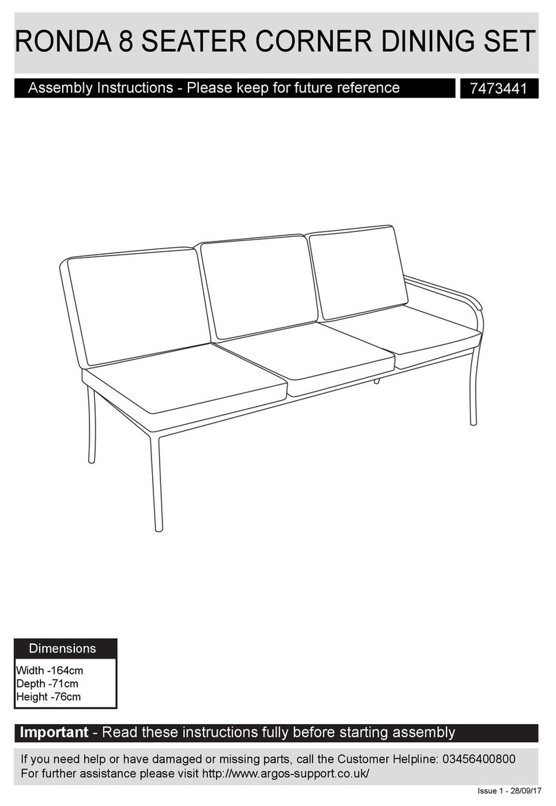 Argos RONDA 8 SEATER CORNER DINING SET 7473441 User manual Argos RONDA 8 SEATER CORNER DINING SET 7473441 User manual