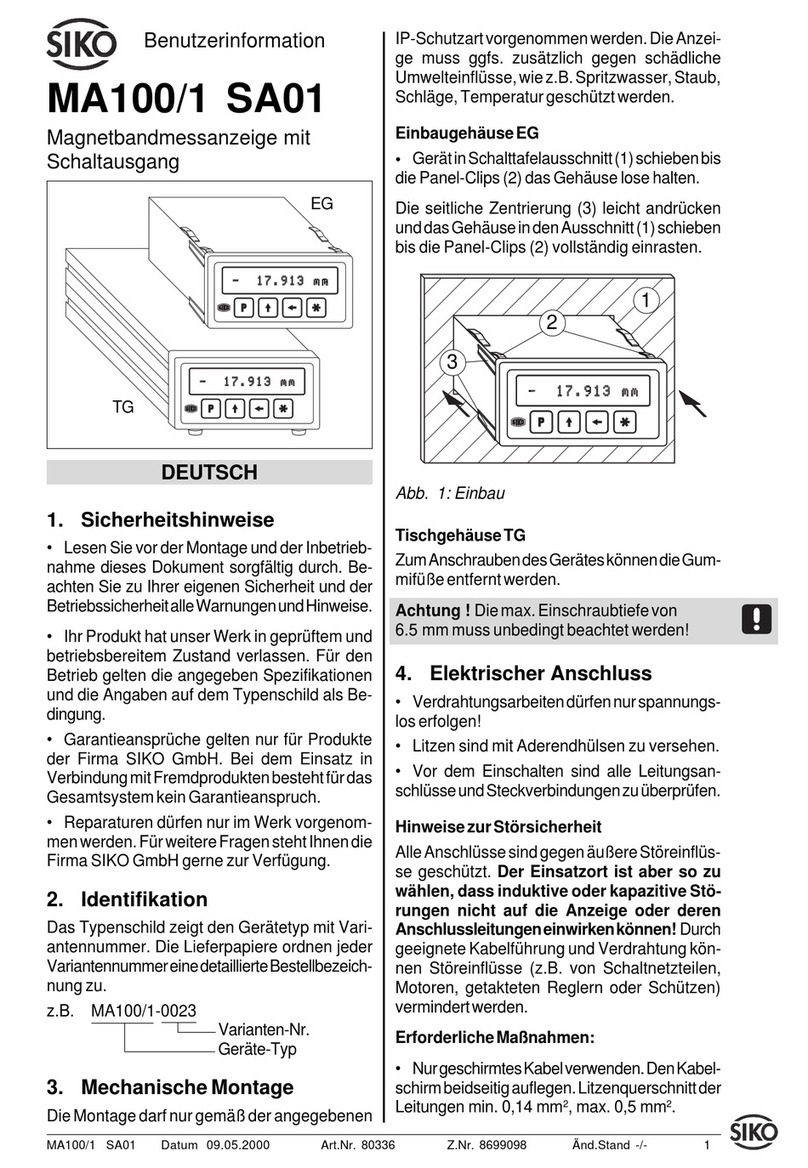 Siko MA100/1 SA01 Operation manual