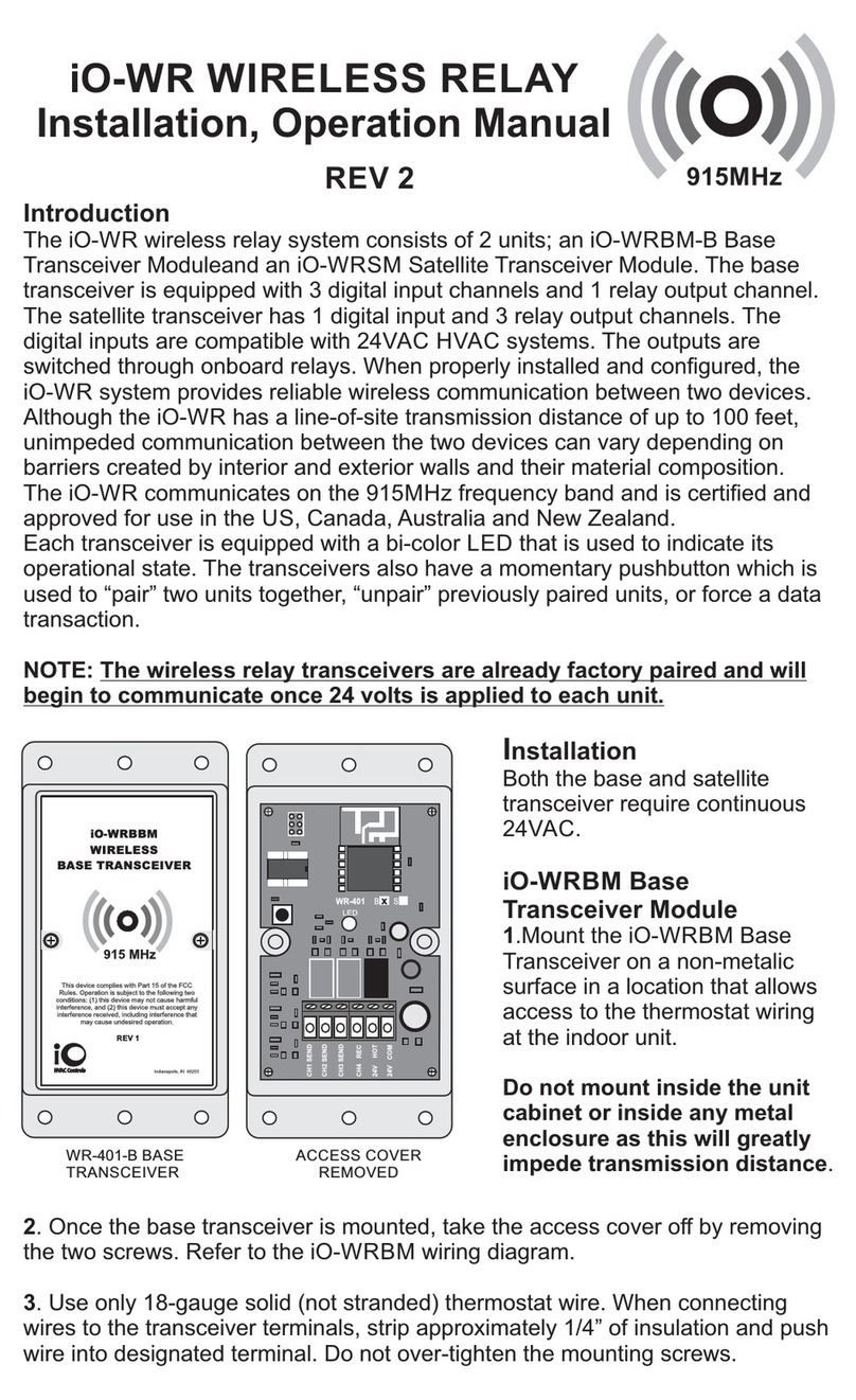 iO HVAC Controls iO-WR Installation & operation manual