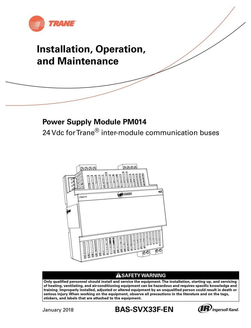 Trane PM014 Installation and operating instructions