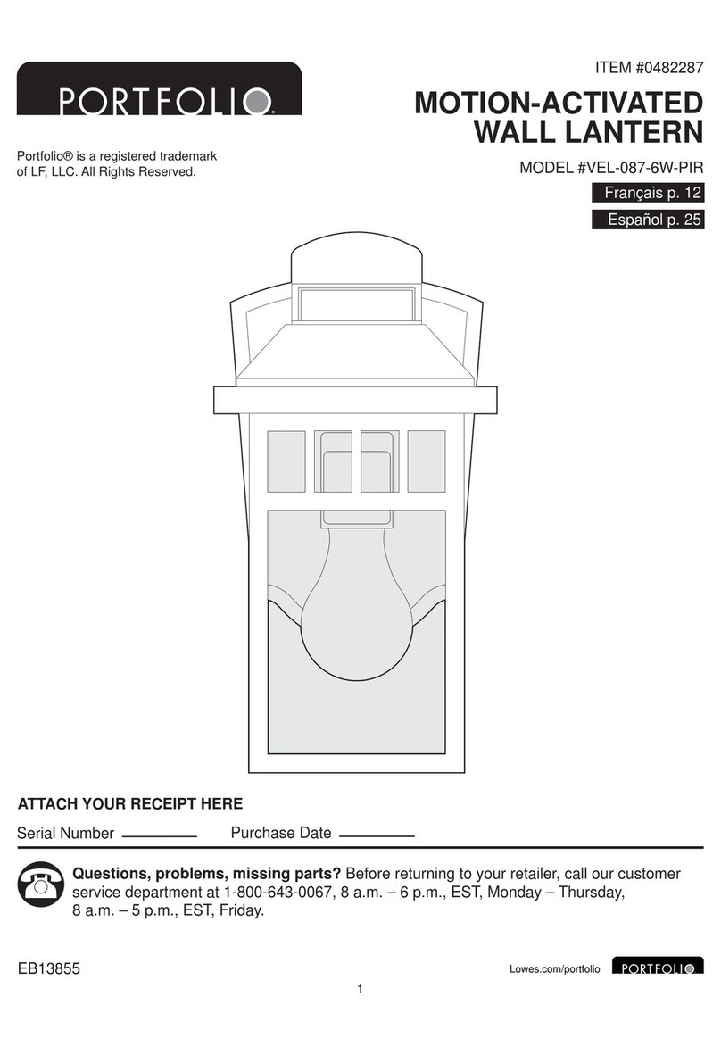 Portfolio VEL-087-6W-PIR manual