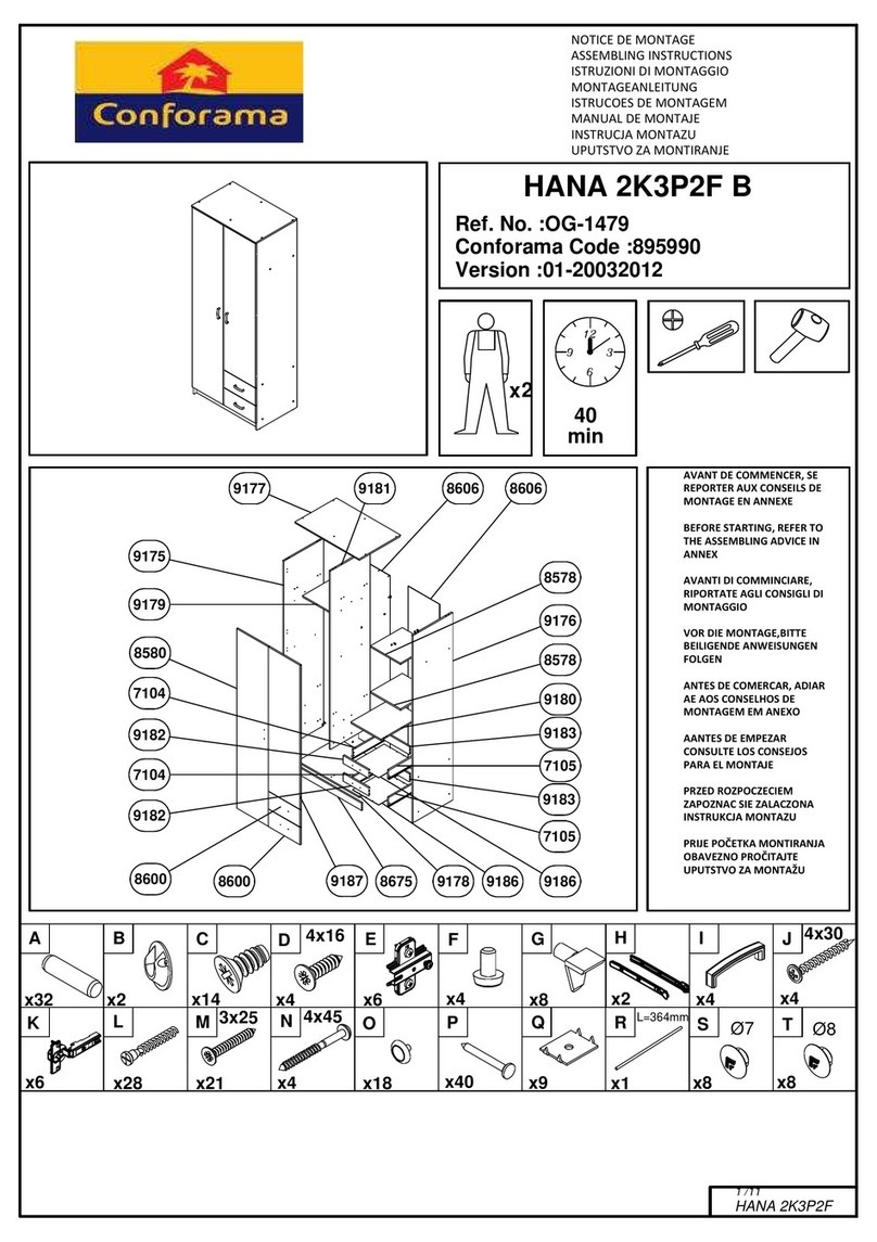 CONFORAMA HANA 2K3P2F B Installation guide