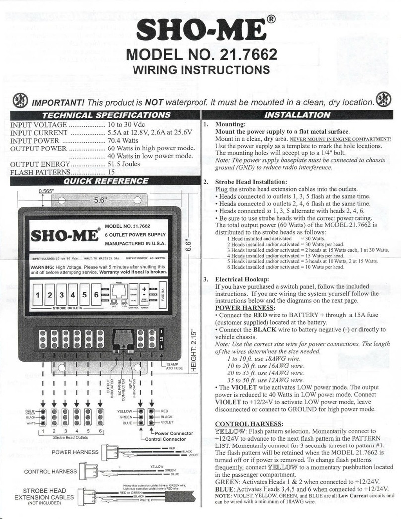 SHO-ME 21.7662 Wiring instructions