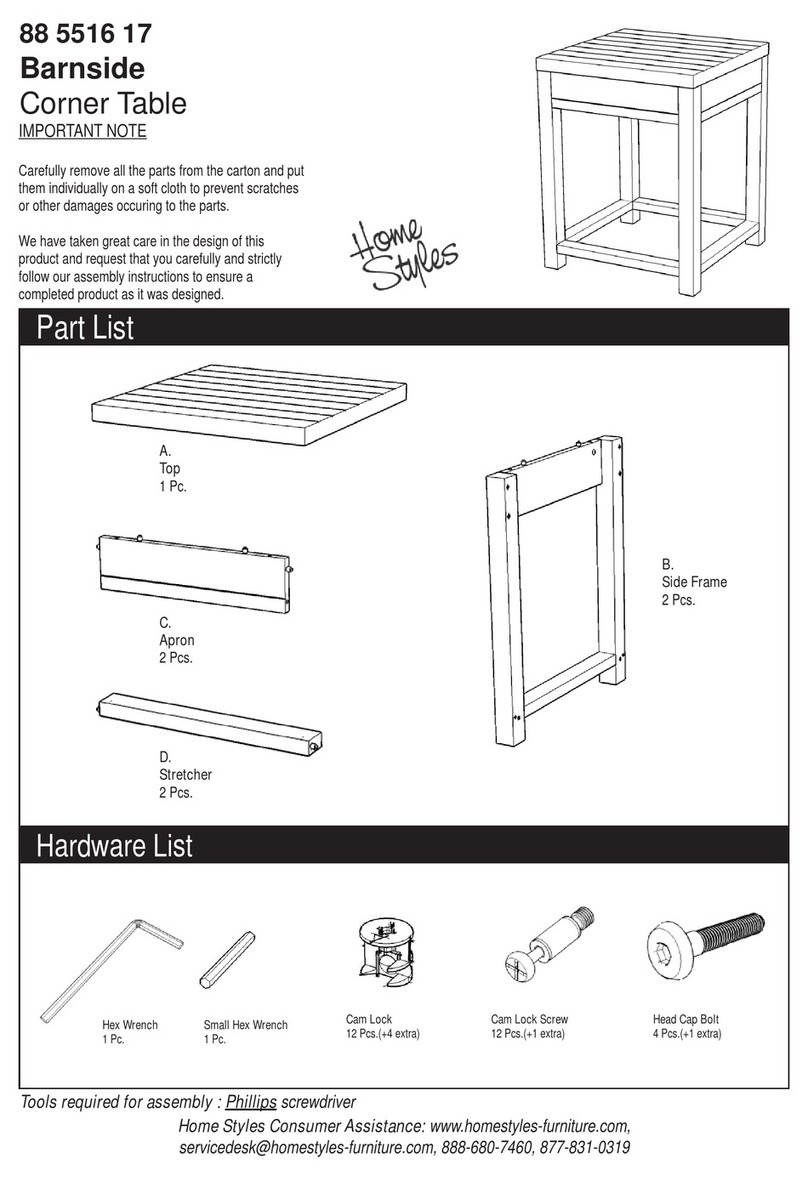Home Styles Barnside Corner Table 88 5516 17 quick start guide Home Styles Barnside Corner Table 88 5516 17 quick start guide