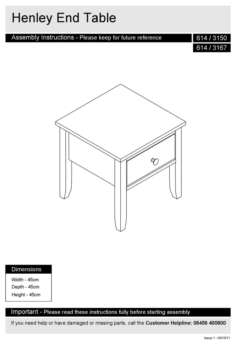 Argos Henley End Table 614/3150 User manual Argos Henley End Table 614/3150 User manual