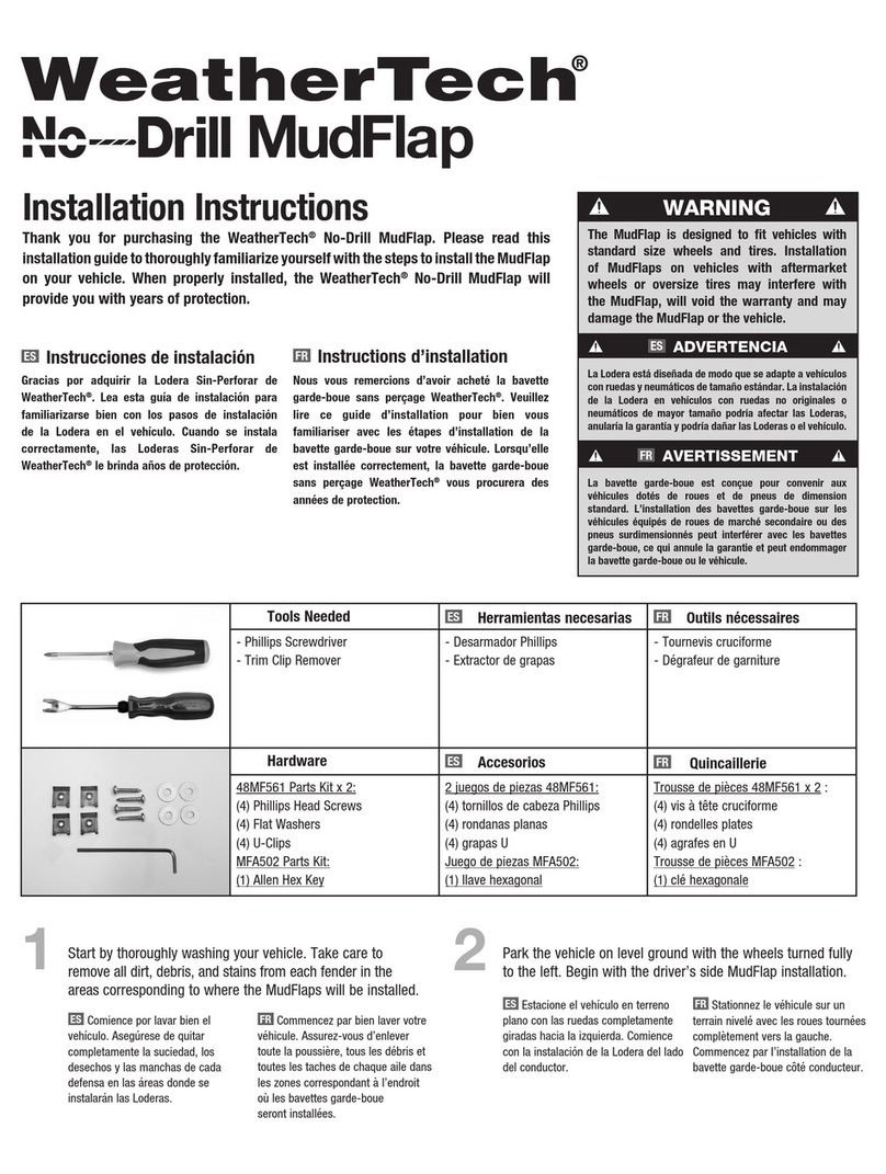 WeatherTech No-Drill MudFlap installation instructions WeatherTech No-Drill MudFlap installation instructions
