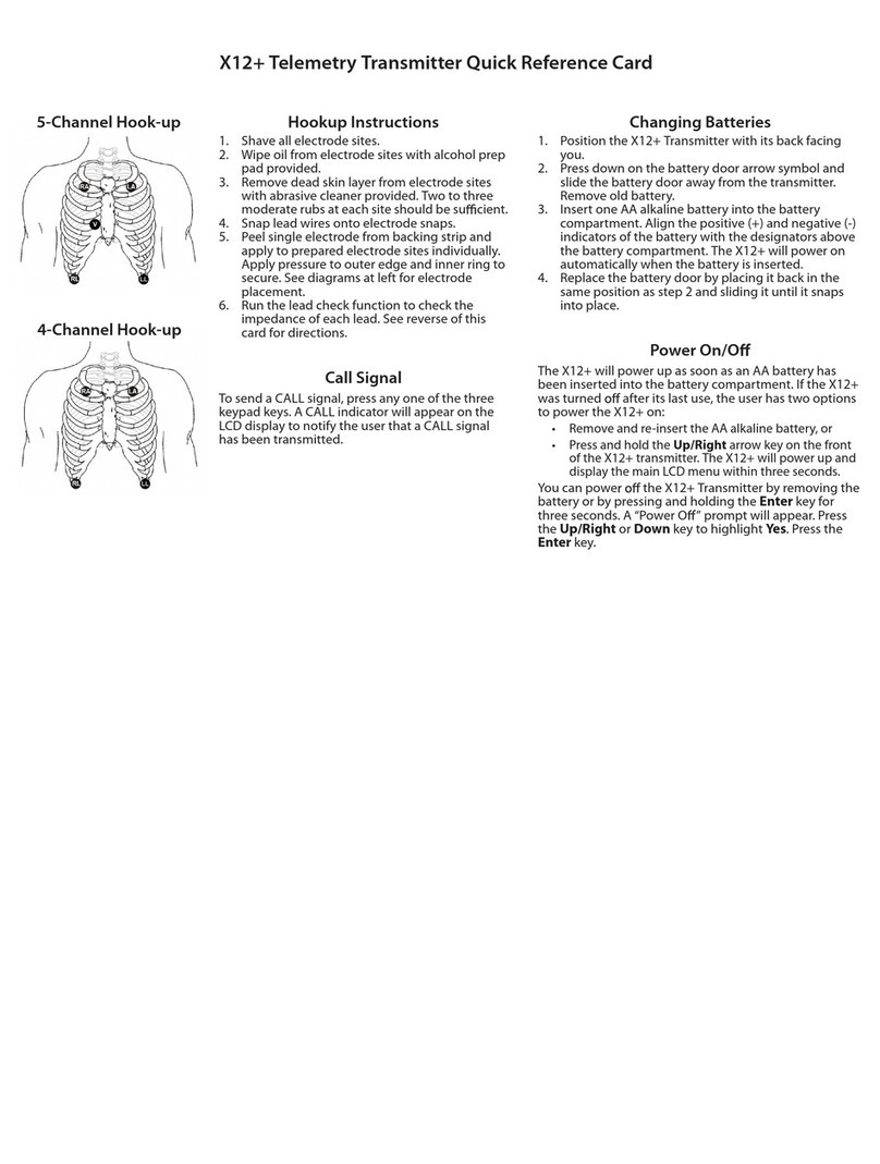 Quinton X12+ Quick reference card