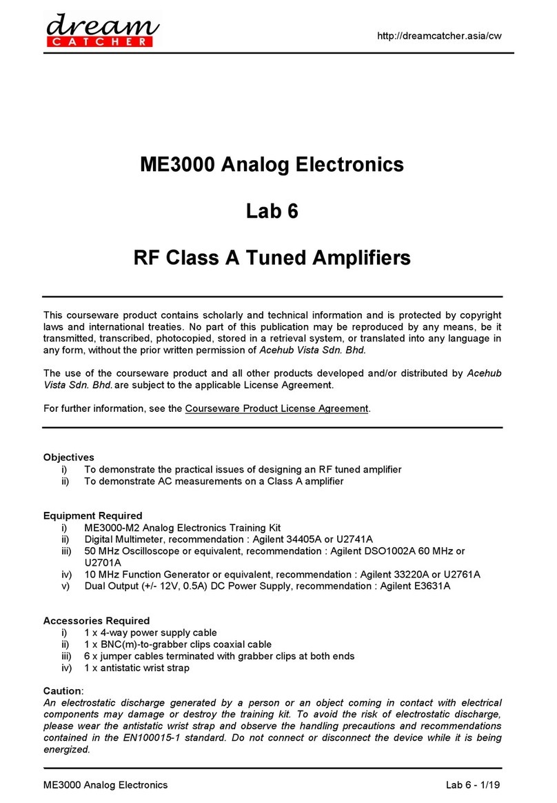 Dream Catcher ME3000 Analog Electronics Lab 6 manual Dream Catcher ME3000 Analog Electronics Lab 6 manual