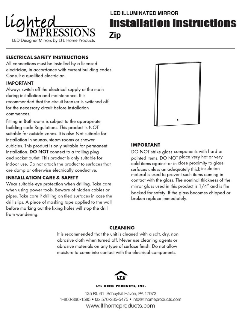 LTL Home Products Lighted Impressions Zip installation instructions