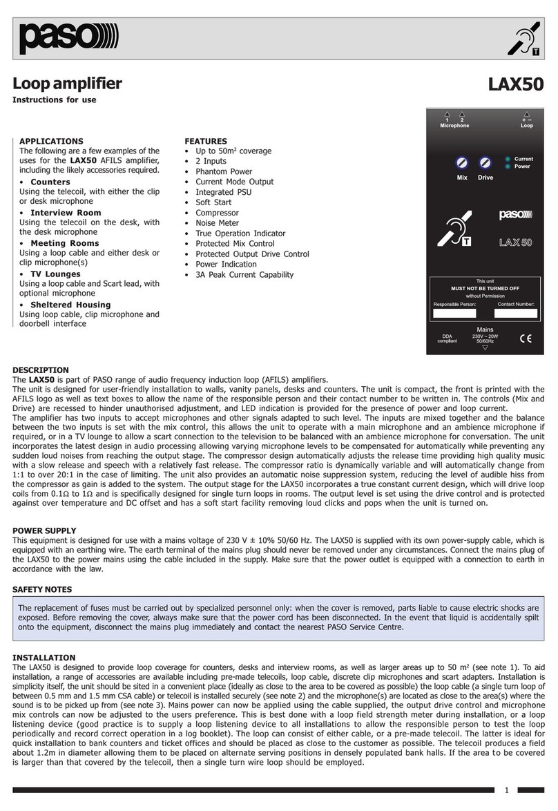 Paso LAX50 User manual