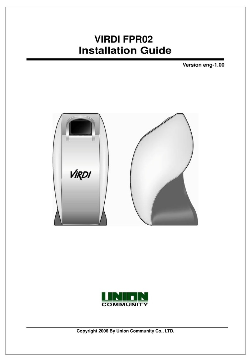 UNIONCOMMUNITY VIRDI FPR02 User manual