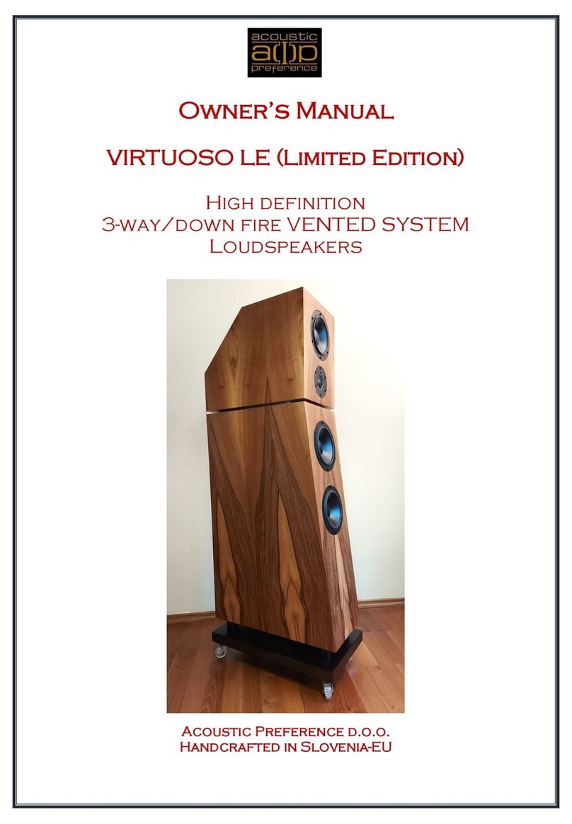 Acoustic Preference VIRTUOSO LE owner's manual