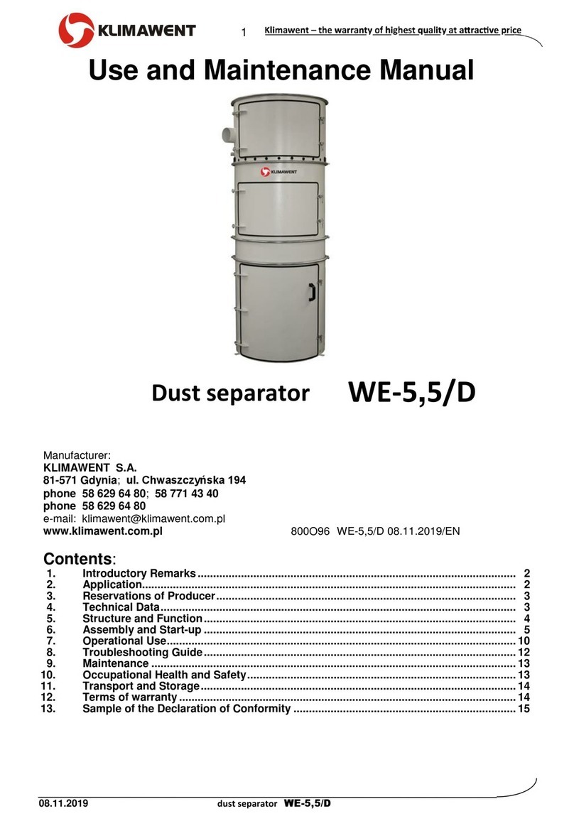 Klimawent WE-5,5/D Use and maintenance manual