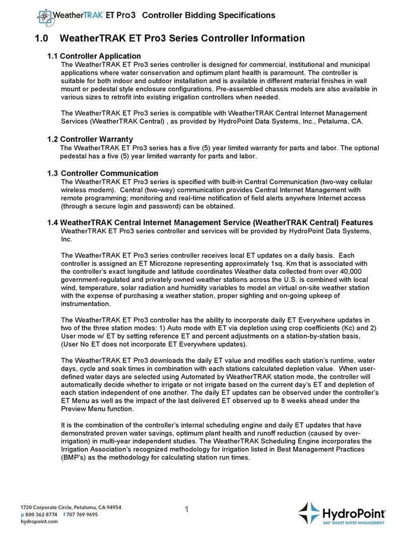 HydroPoint WeatherTRAK ET Pro3 Bidding Specifications