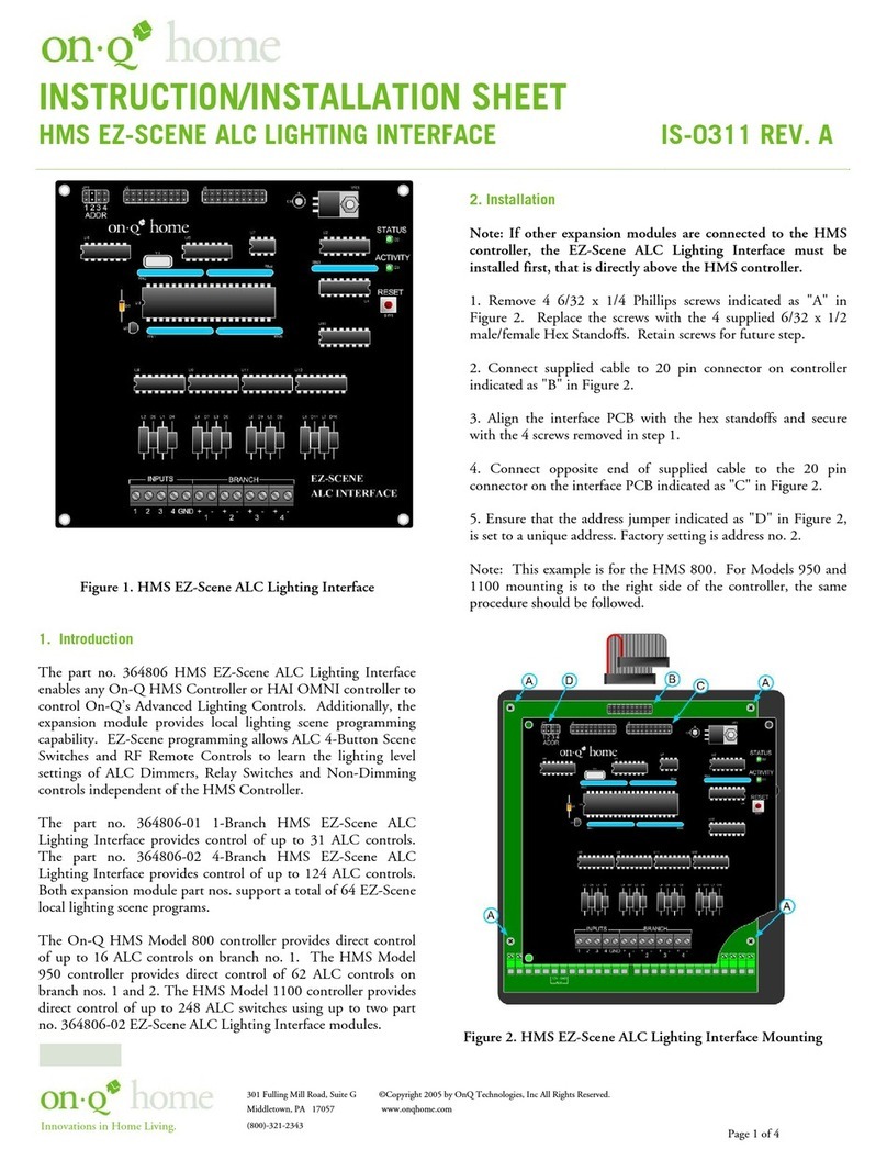 Onq HMS EZ-Scene ALC Instruction/installation sheet