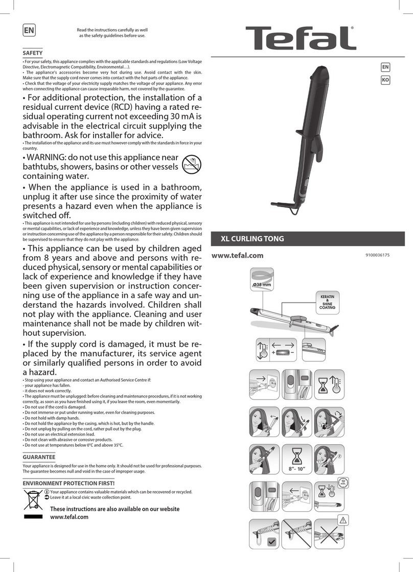 TEFAL XL CURLING TONG instructions
