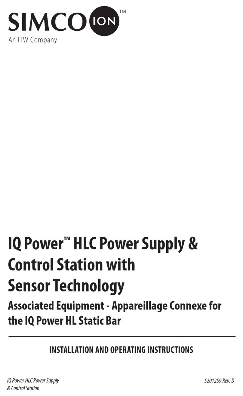 ITW SIMCO ION IQ Power HLC Installation and operating instructions