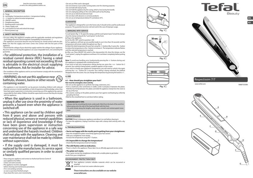 TEFAL RESPECTISSIM 7/7 HS7420 instructions