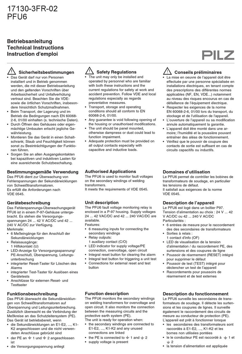 Pilz PFU6 Technical instructions