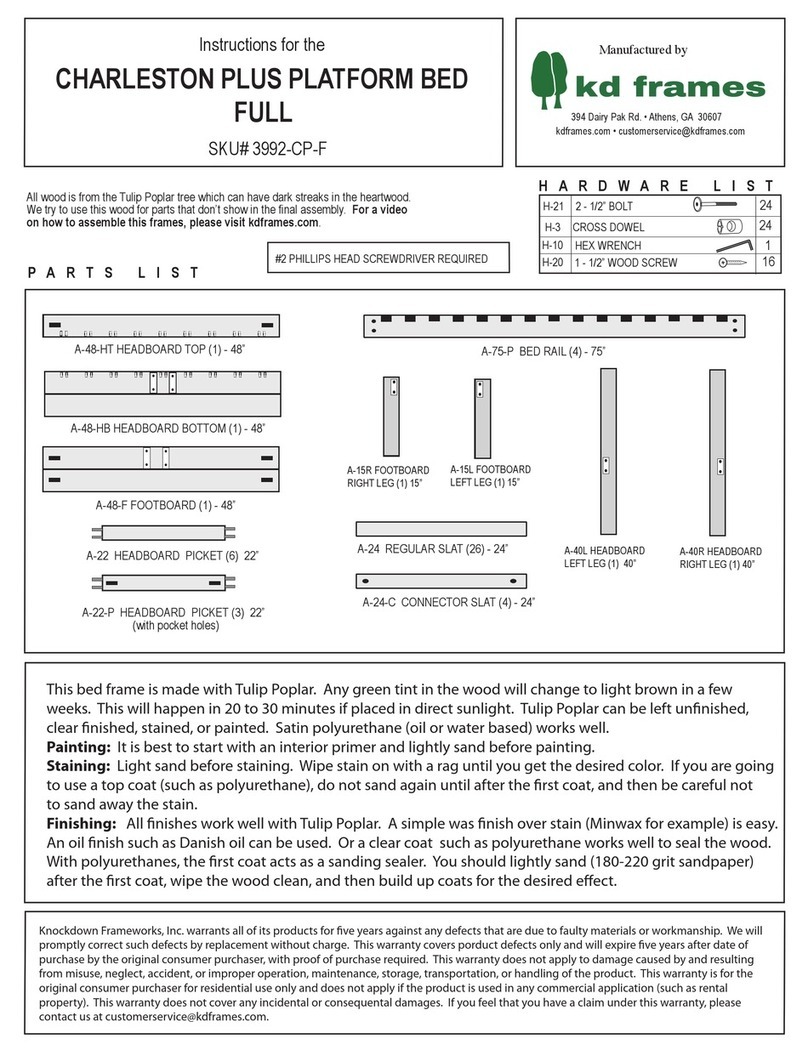 kd frames CHARLESTON PLUS 3992-CP-F instructions