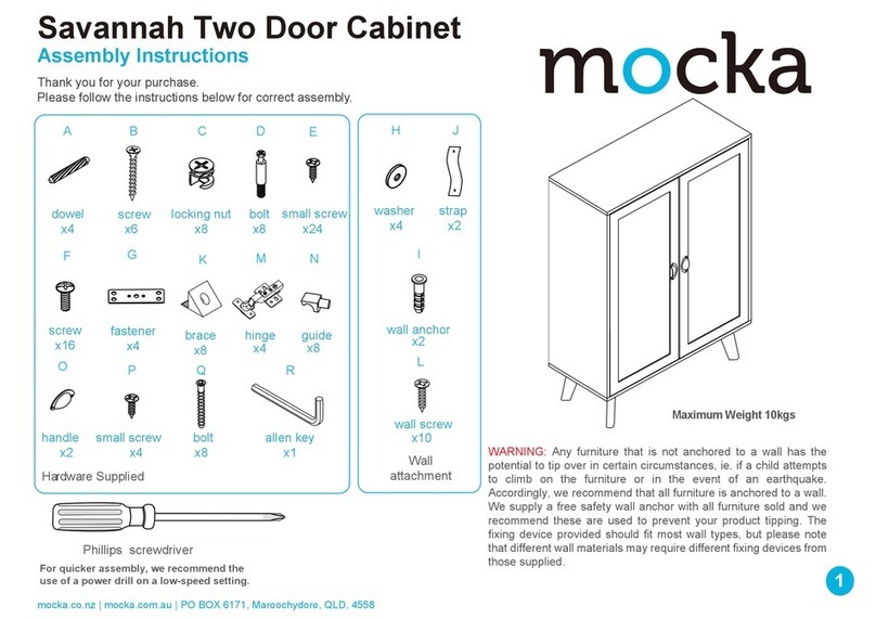 Mocka Savannah Two Door Cabinet Assembly instructions Mocka Savannah Two Door Cabinet Assembly instructions