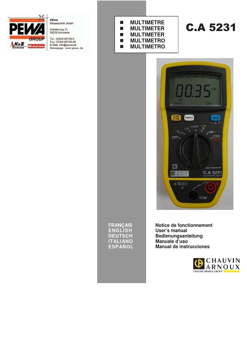 PEWA Chauvin Arnoux C.A 5231 user manual