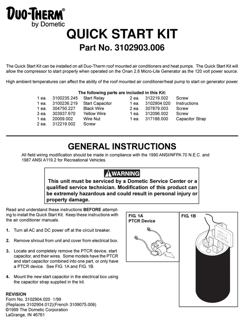 Dometic Duo-Therm QUICK START KIT User manual