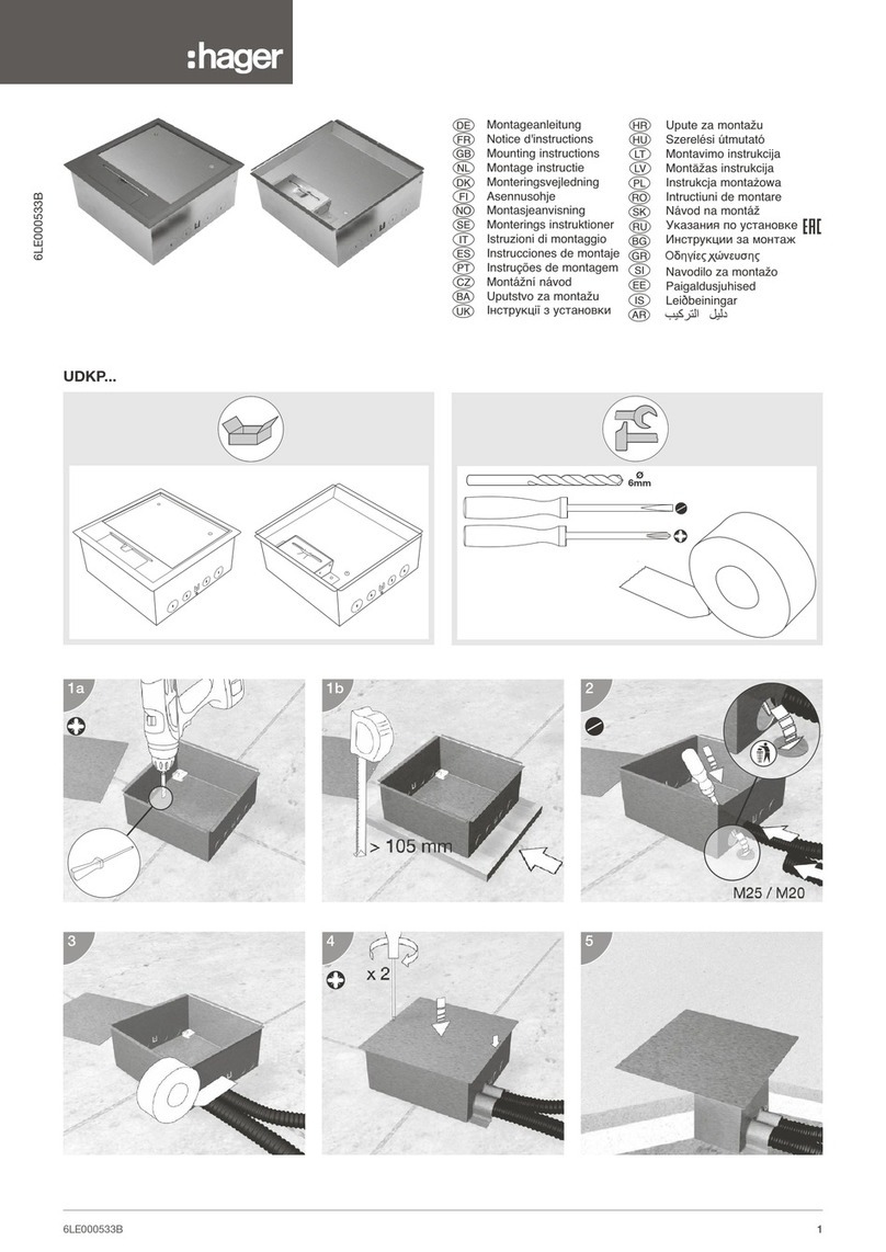 hager UDKP Series Mounting instructions