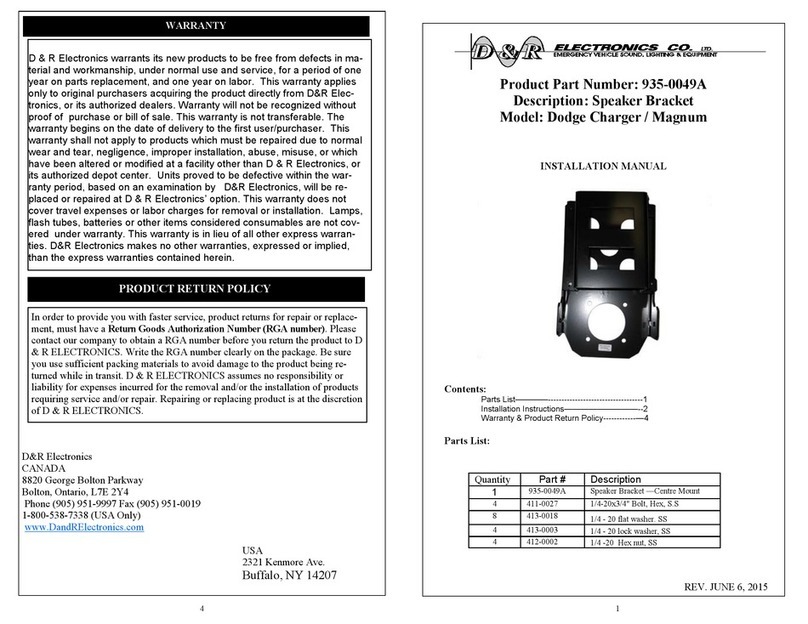 D&R 935-0049A User manual
