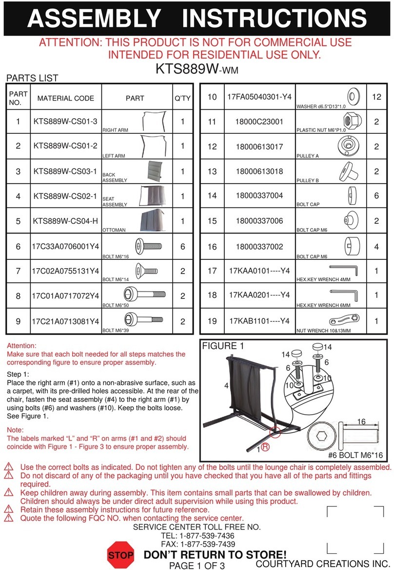 Courtyard Creations KTS889W-WM Assembly instructions