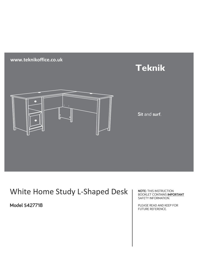 Teknik White Home Study L-Shaped Desk User manual