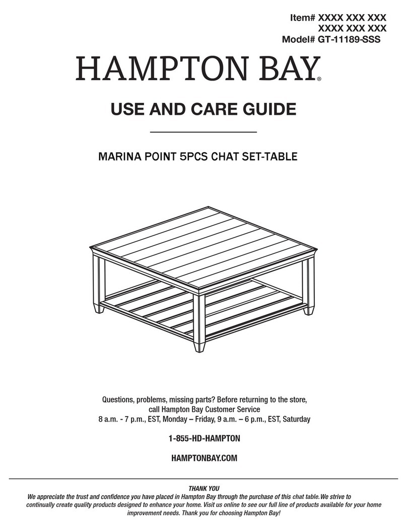 HAMPTON BAY MARINA POINT GT-11189-SSS Use and care guide