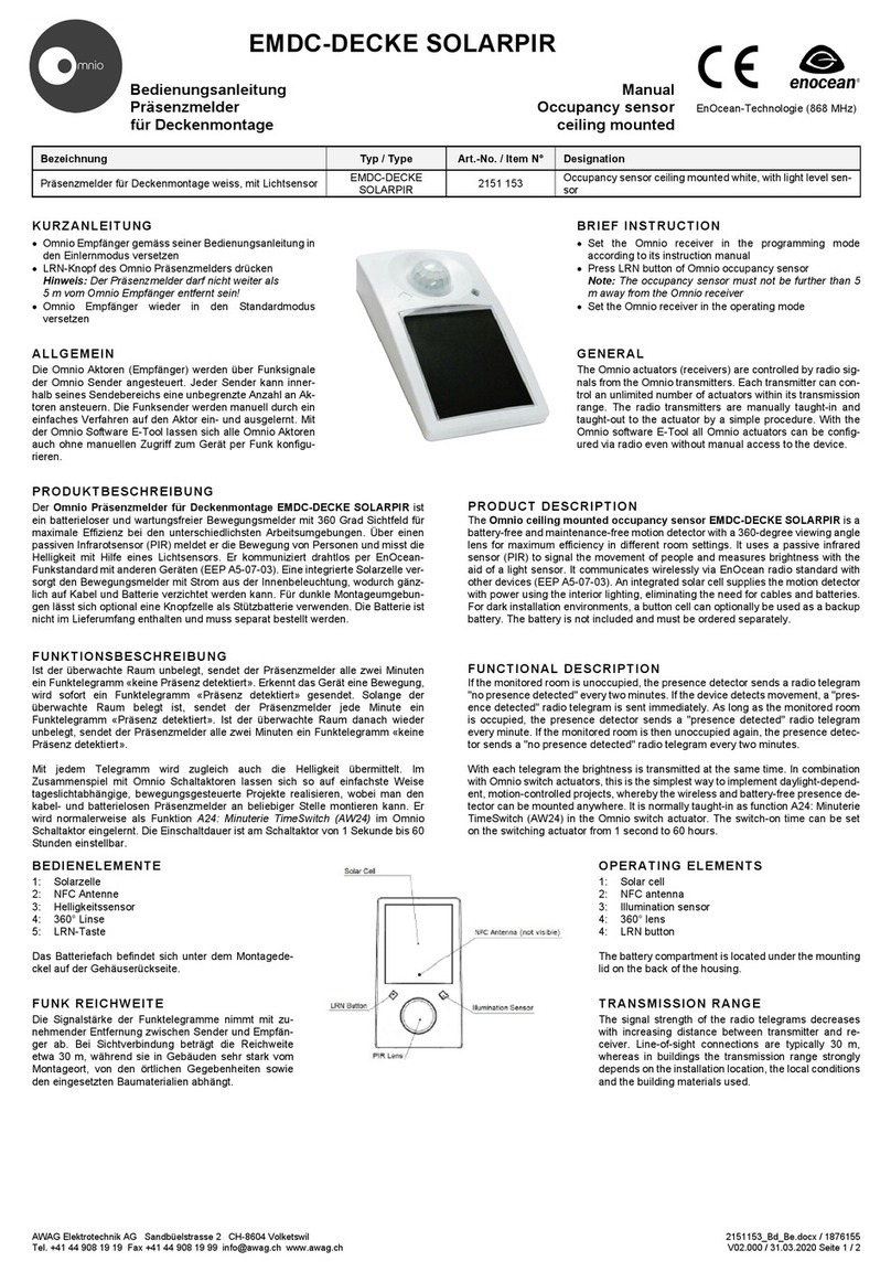 Omnio enocean EMDC-DECKE SOLARPIR manual Omnio enocean EMDC-DECKE SOLARPIR manual